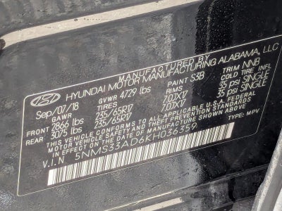 2019 Hyundai SANTA FE SEL 2.4L Auto FWD