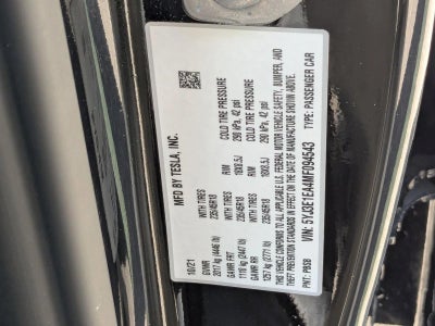 2021 Tesla Model 3 Standard Range Plus RWD