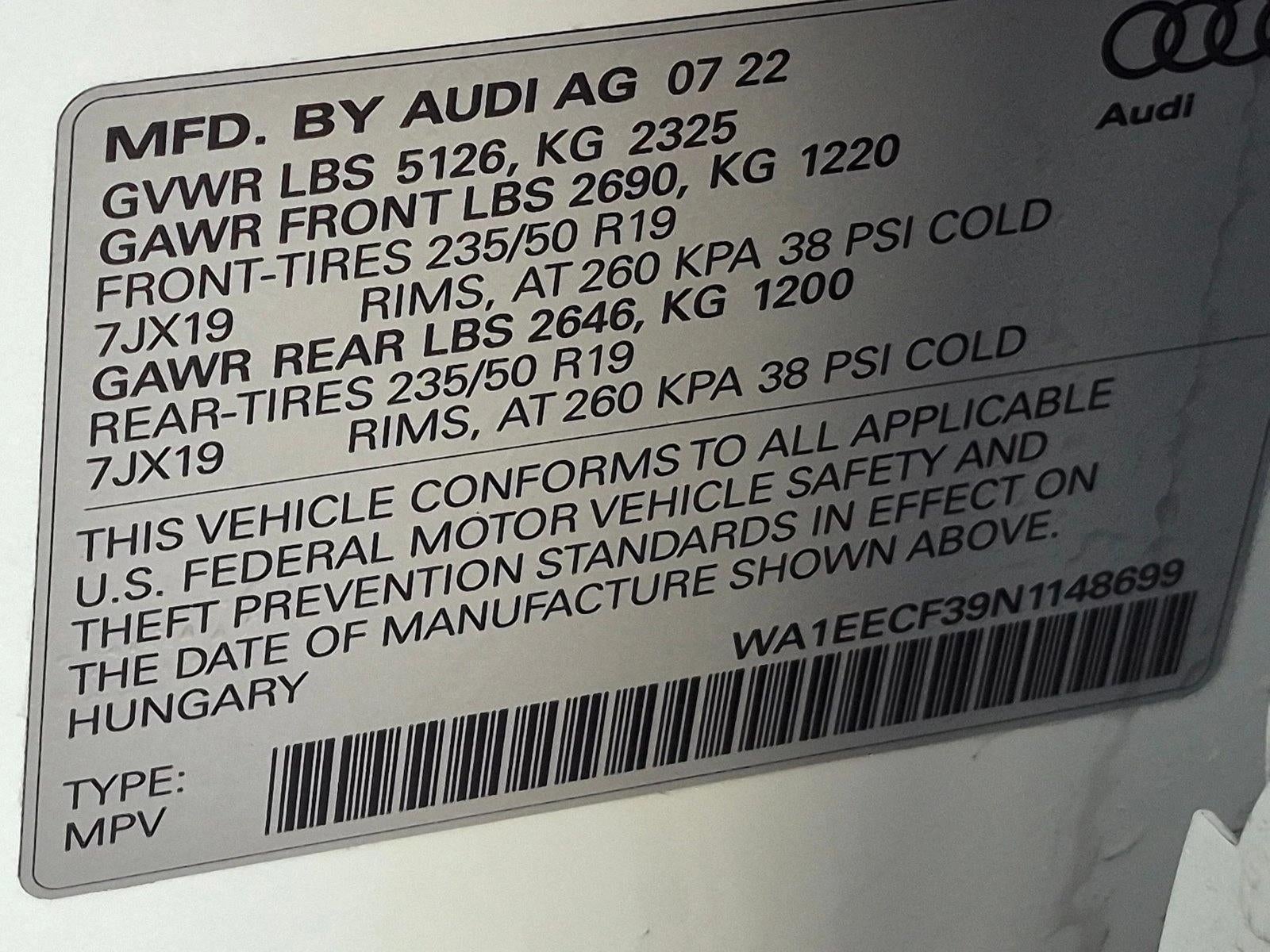 2022 Audi Q3 S line Premium Plus 45 TFSI quattro