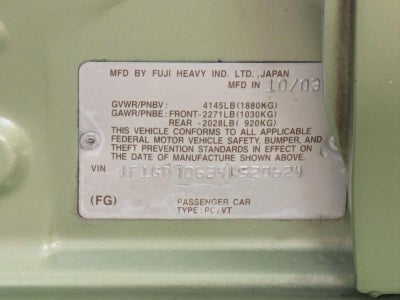 2004 Subaru Impreza Sedan WRX STi w/Gold Wheels