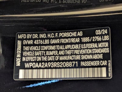 2024 Porsche 911 Carrera 4 Coupe