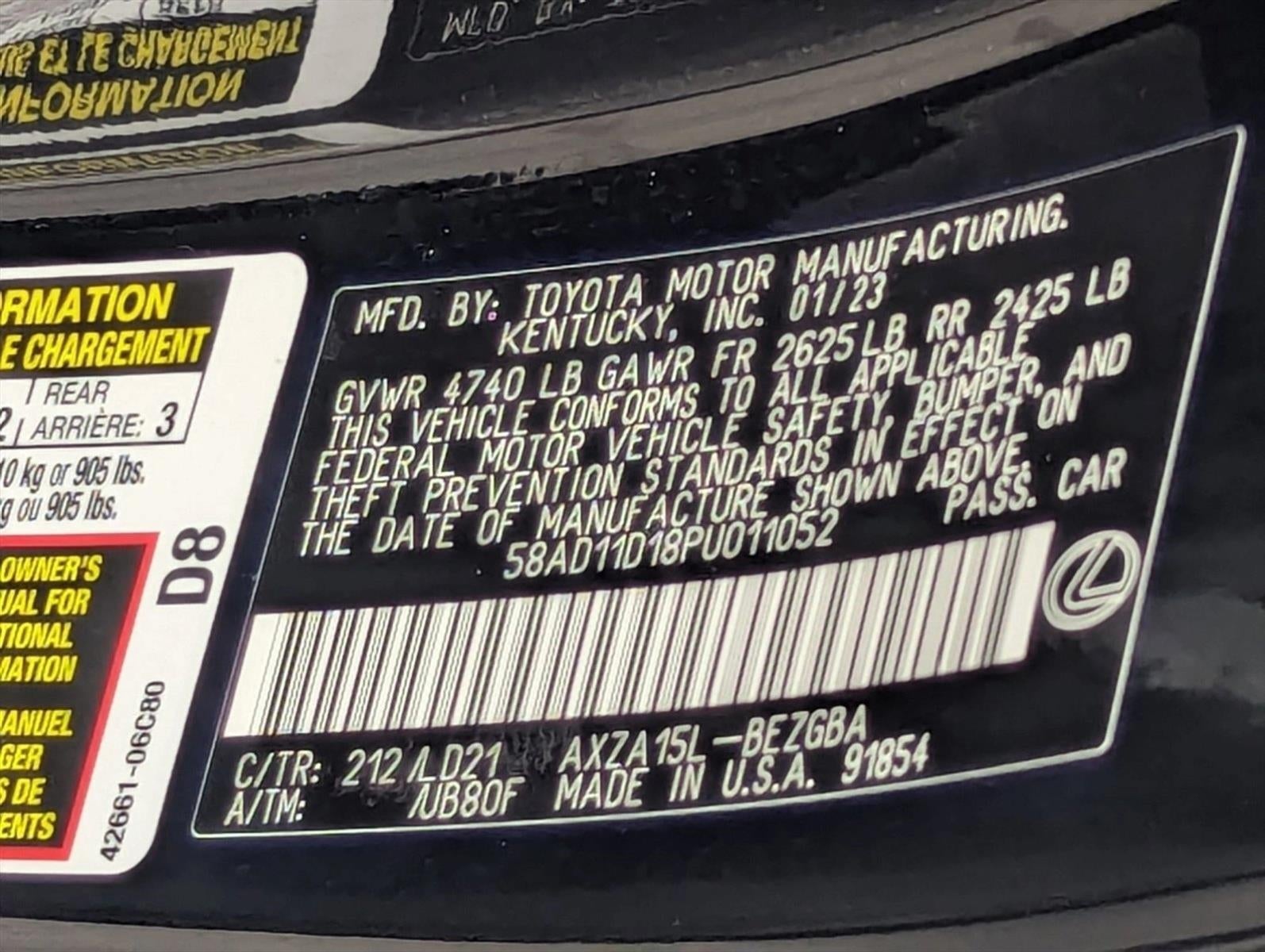 2023 Lexus ES 250 AWD