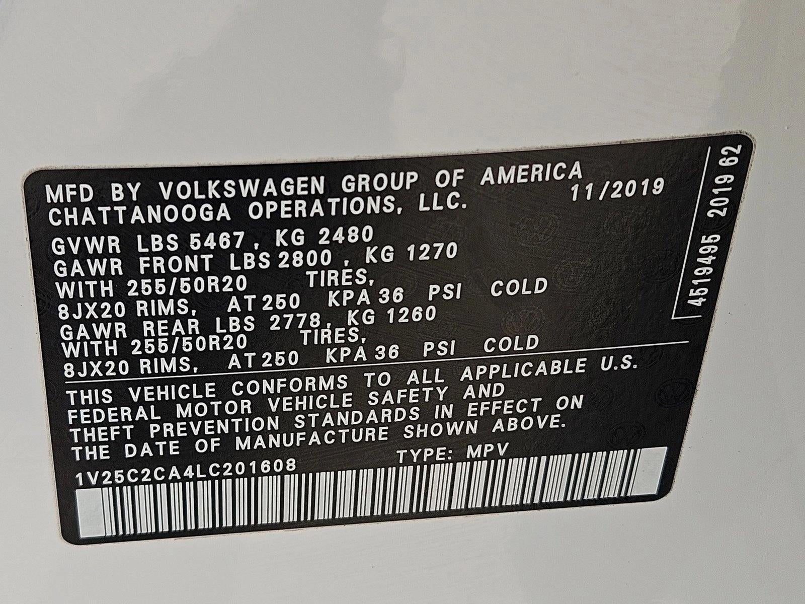 2020 Volkswagen Atlas Cross Sport 2.0T SE w/Technology FWD