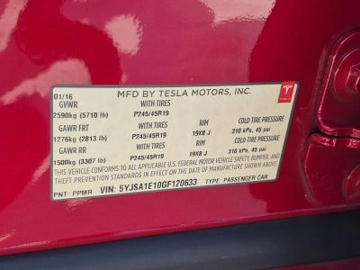 2016 Tesla Model S 4dr Sdn RWD 70 kWh Battery