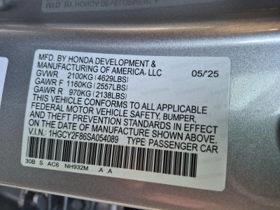 2025 Honda Accord Hybrid Touring Sedan