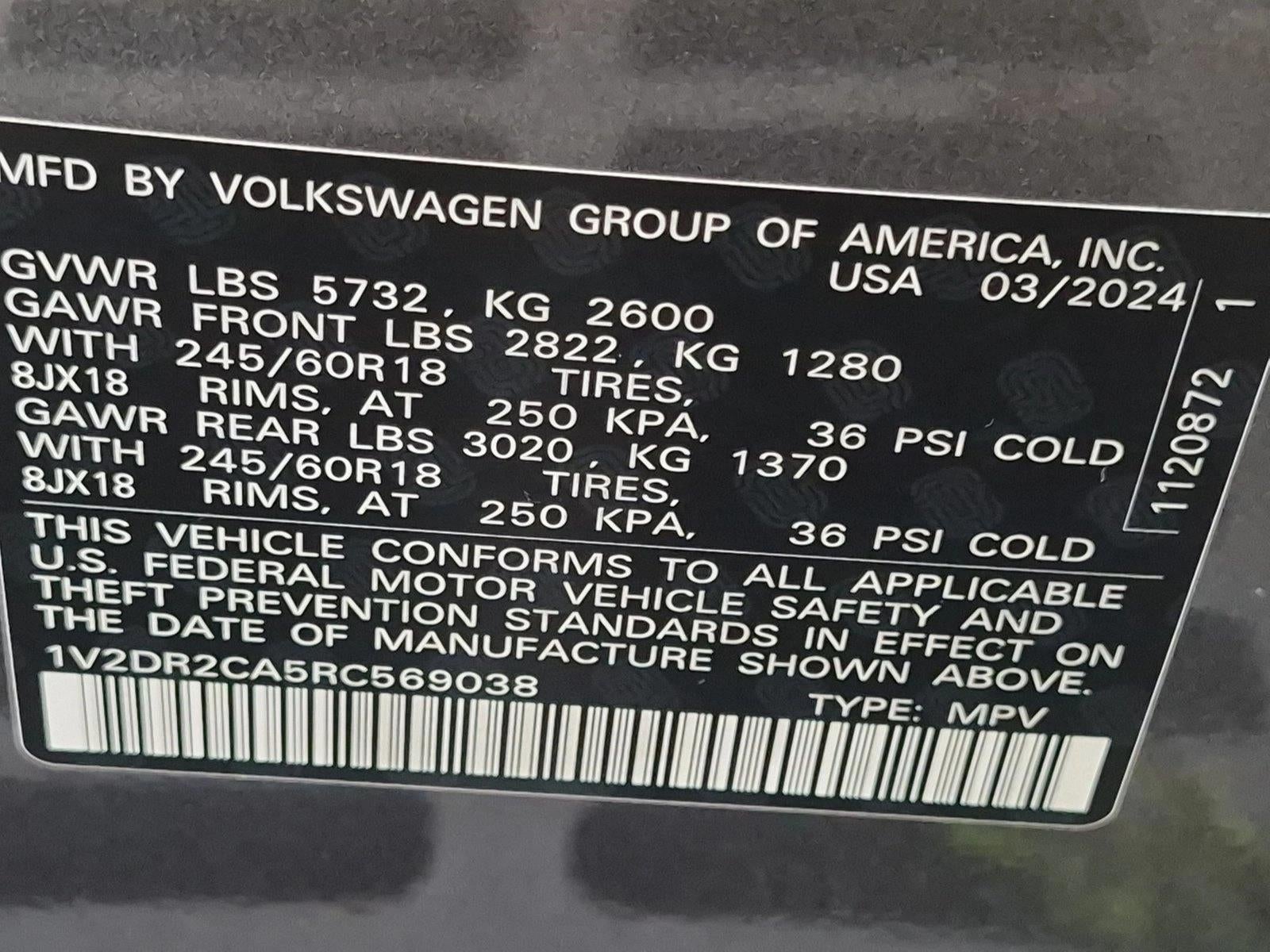 2024 Volkswagen Atlas 2.0T SE FWD