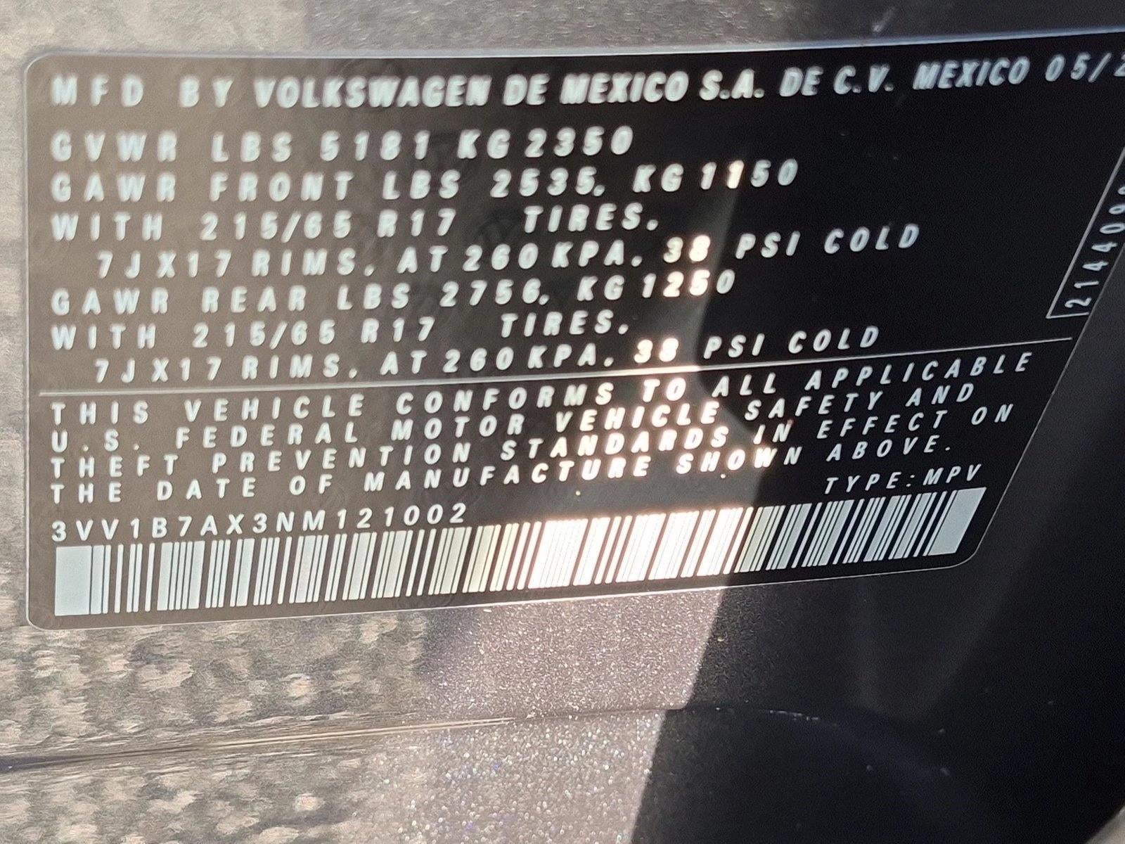 2022 Volkswagen Tiguan 2.0T S FWD