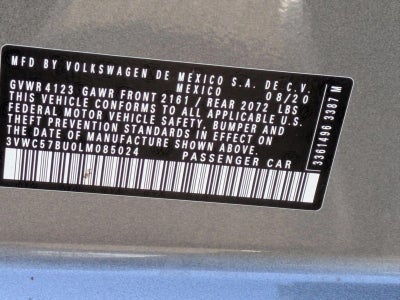 2020 Volkswagen Jetta S Auto w/SULEV