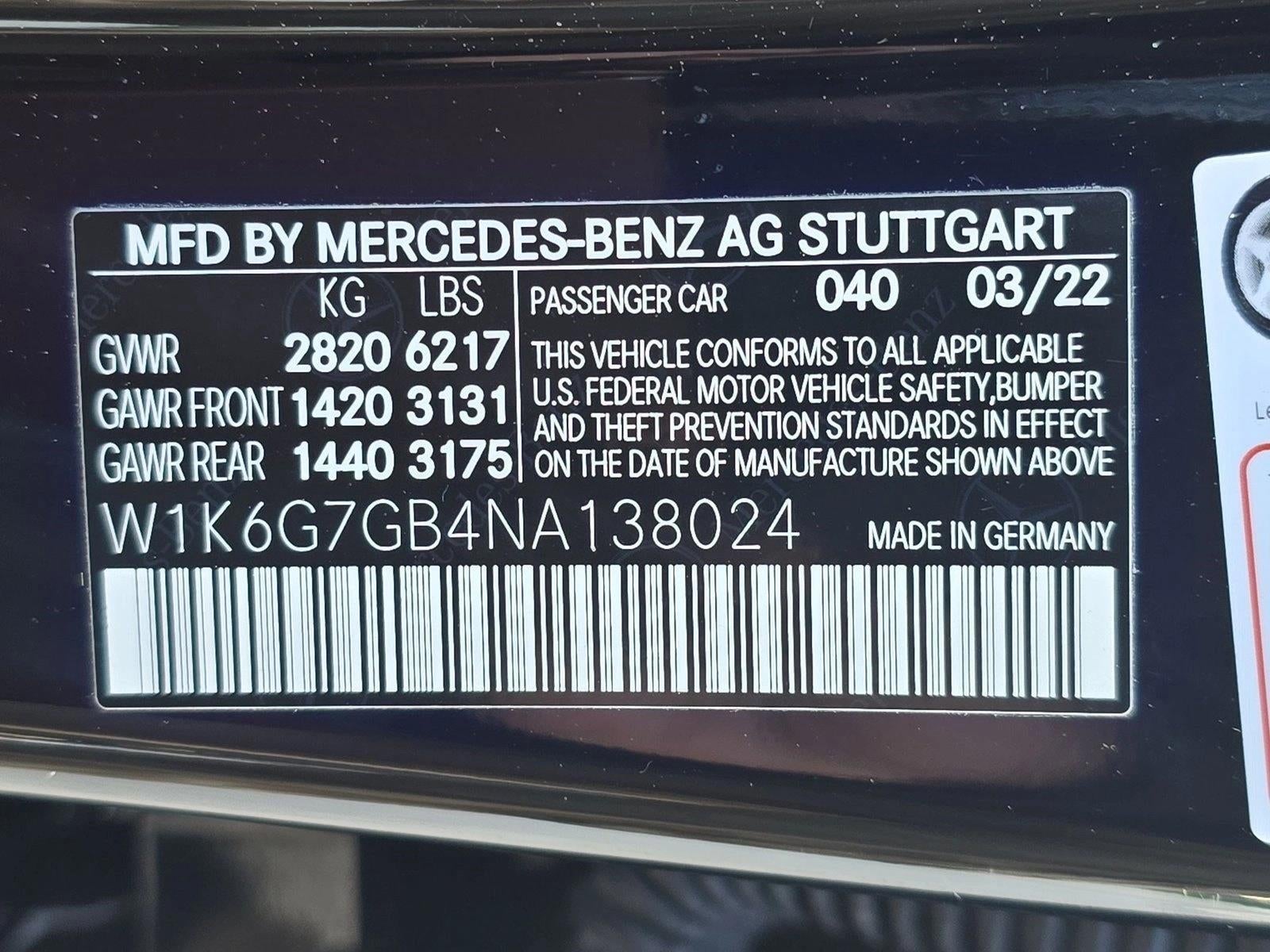 2022 Mercedes-Benz S-Class S 580 4MATIC® Sedan