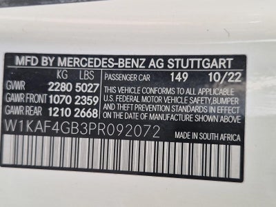 2023 Mercedes-Benz C-Class C 300 Sedan