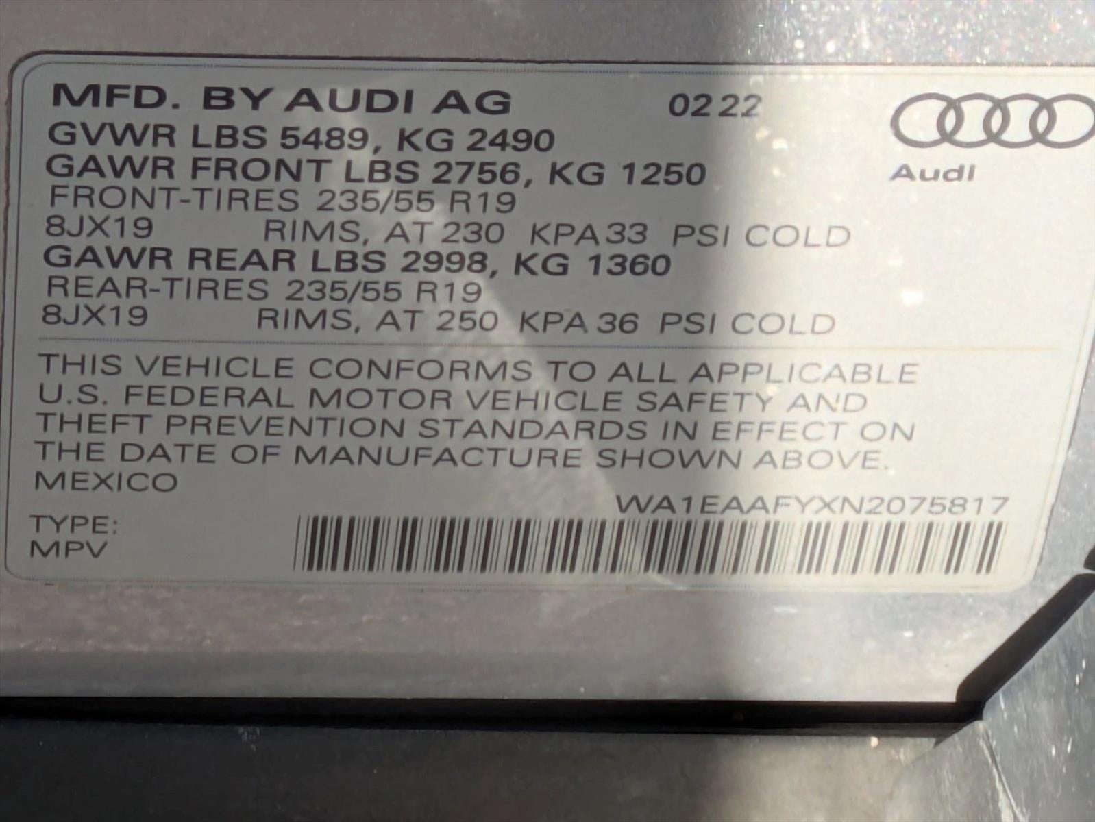 2022 Audi Q5 S line Premium Plus 45 TFSI quattro