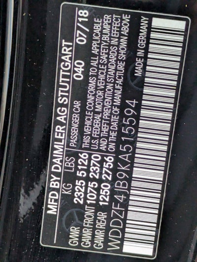 2019 Mercedes-Benz E-Class E 300 RWD Sedan