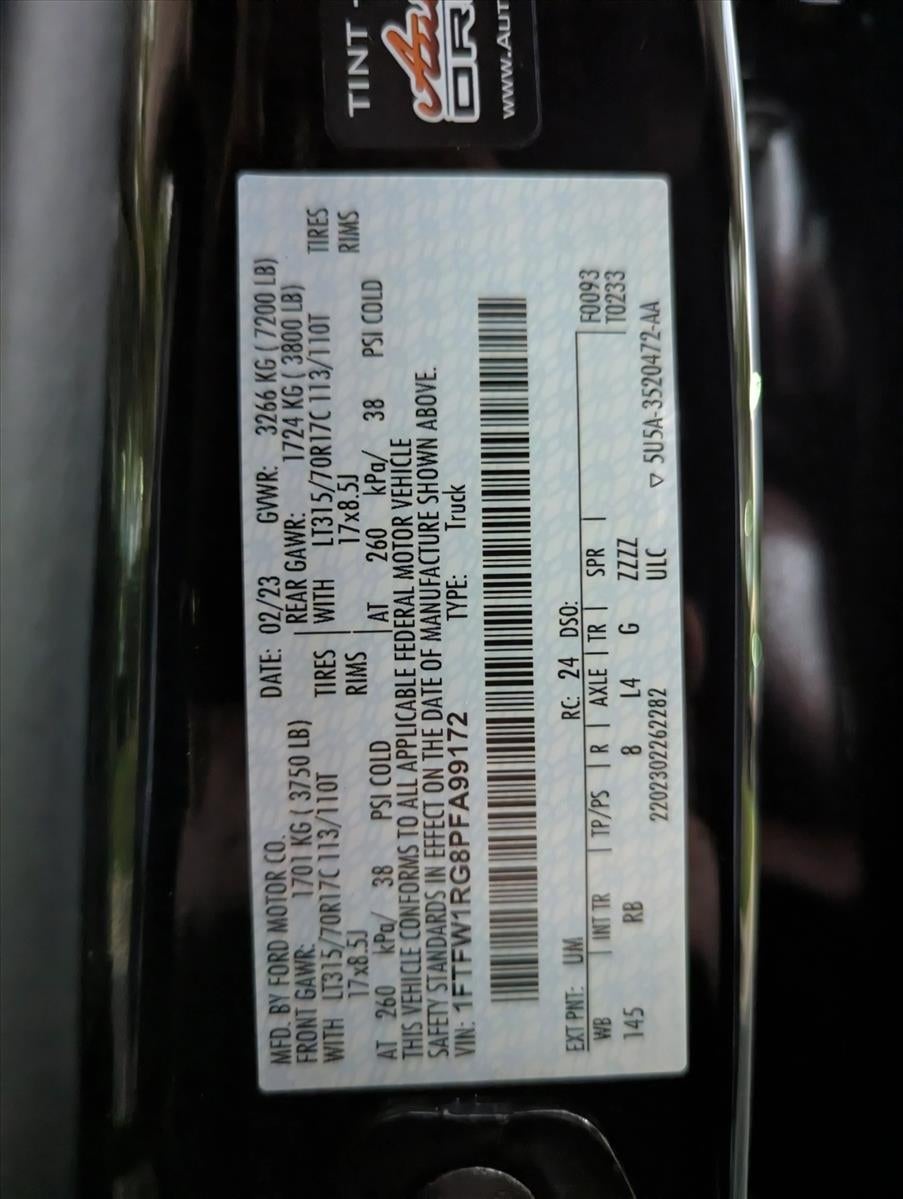 2023 Ford F-150 Raptor 4WD SuperCrew 5.5' Box