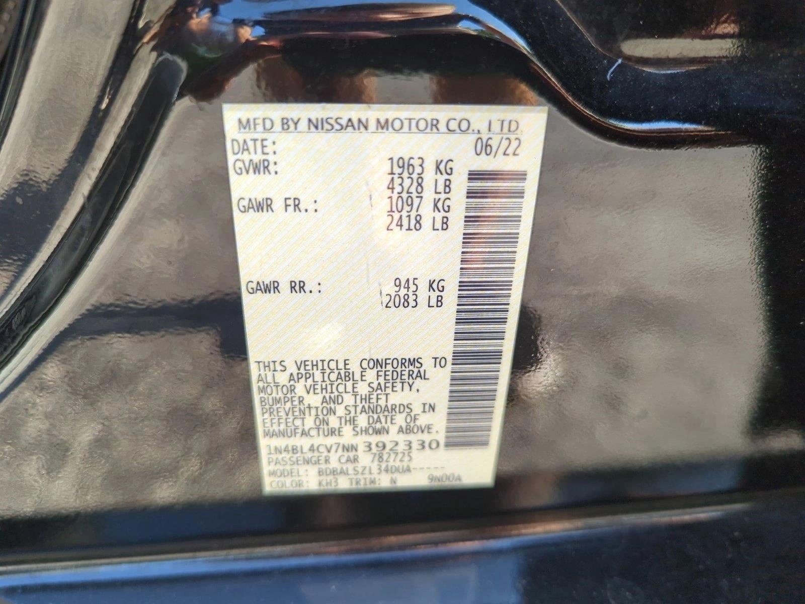 2022 Nissan Altima 2.5 SR Sedan