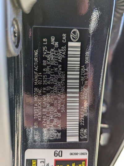 2024 Lexus ES 350 F SPORT Handling FWD