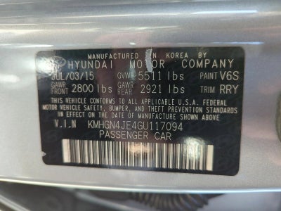 2016 Hyundai GENESIS 4dr Sdn V6 3.8L AWD