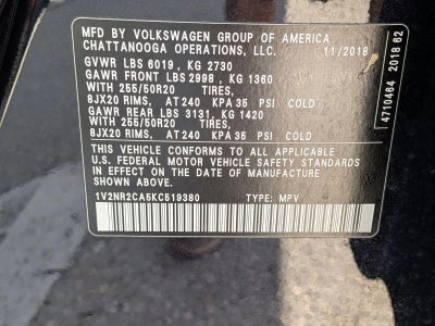 2019 Volkswagen Atlas 3.6L V6 SEL Premium 4MOTION