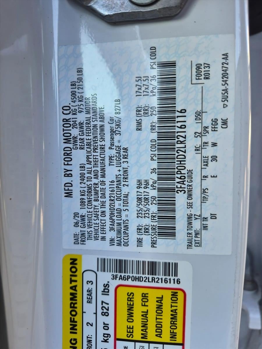 2020 Ford Fusion SE FWD