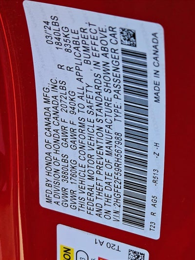 2024 Honda Civic Sedan Sport CVT