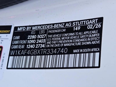 2026 Mercedes-Benz C-Class C 300 Sedan