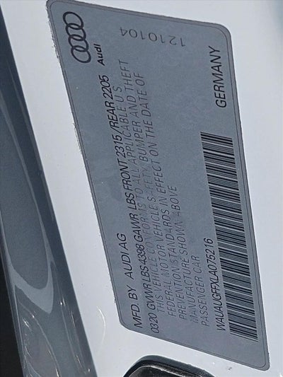 2020 Audi A3 Sedan Premium 40 TFSI