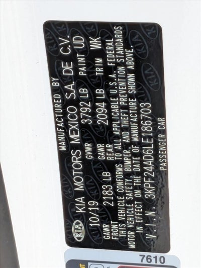 2020 Kia Forte LXS IVT