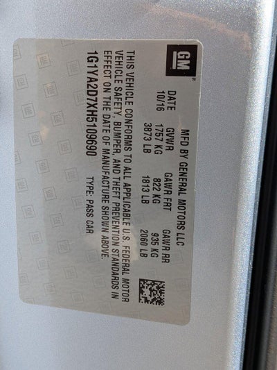 2017 Chevrolet Corvette Stingray Coupe 1LT