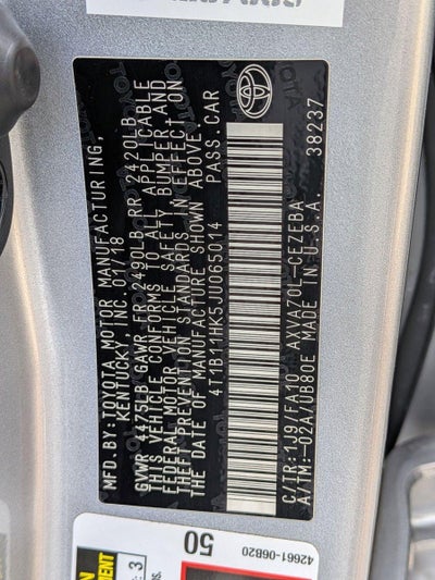 2018 Toyota Camry L Auto (Natl)