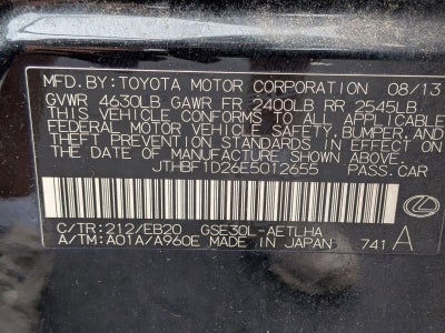 2014 Lexus IS 250 4dr Sport Sdn Auto RWD
