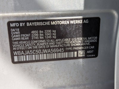 2018 BMW 530i Sedan